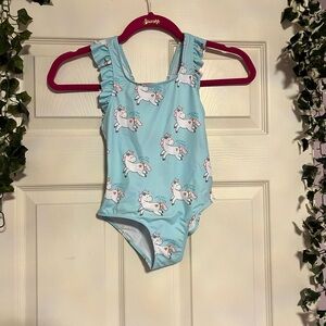 Zara Kids Blue Unicorn One Piece Swimsuit
